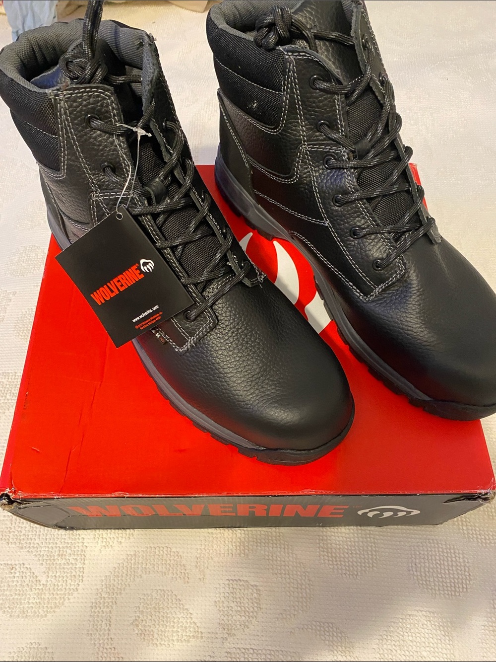 Wolverine Black Lace-Up Men’s Work Boots